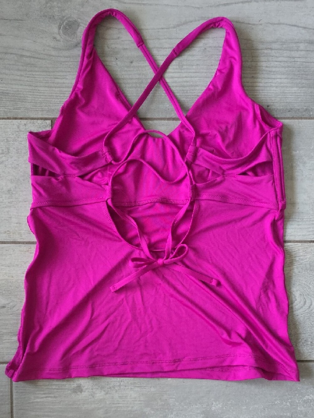 Athleta Magenta Cross-Back Tankini Swim Top - Picture 2 of 6